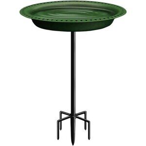 Upgraded 5-Prong Base Bird Bath with Metal Stake, Detachable